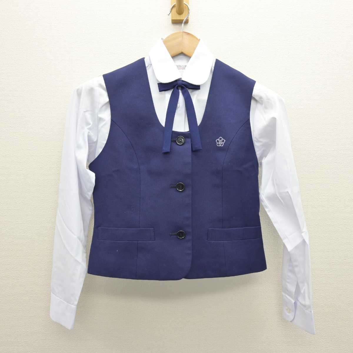 【中古】静岡県 浜北西高等学校 女子制服 4点 (ベスト・シャツ) sf066671