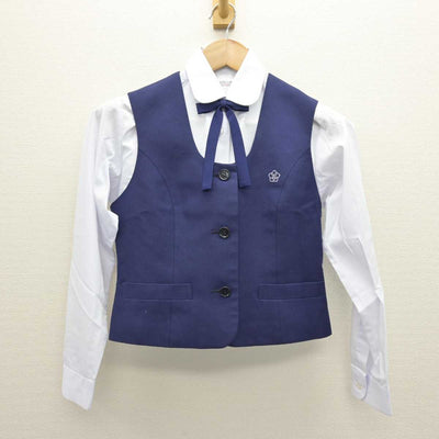 【中古】静岡県 浜北西高等学校 女子制服 4点 (ベスト・シャツ) sf066671