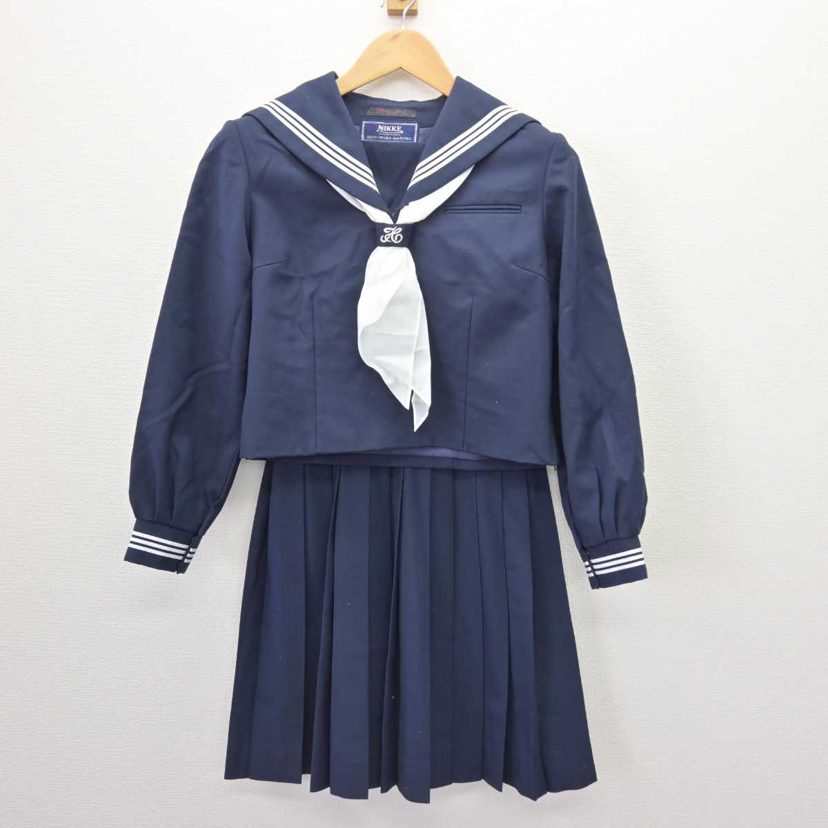 【中古】神奈川県 成瀬中学校 女子制服 3点 (セーラー服・スカート) sf066713