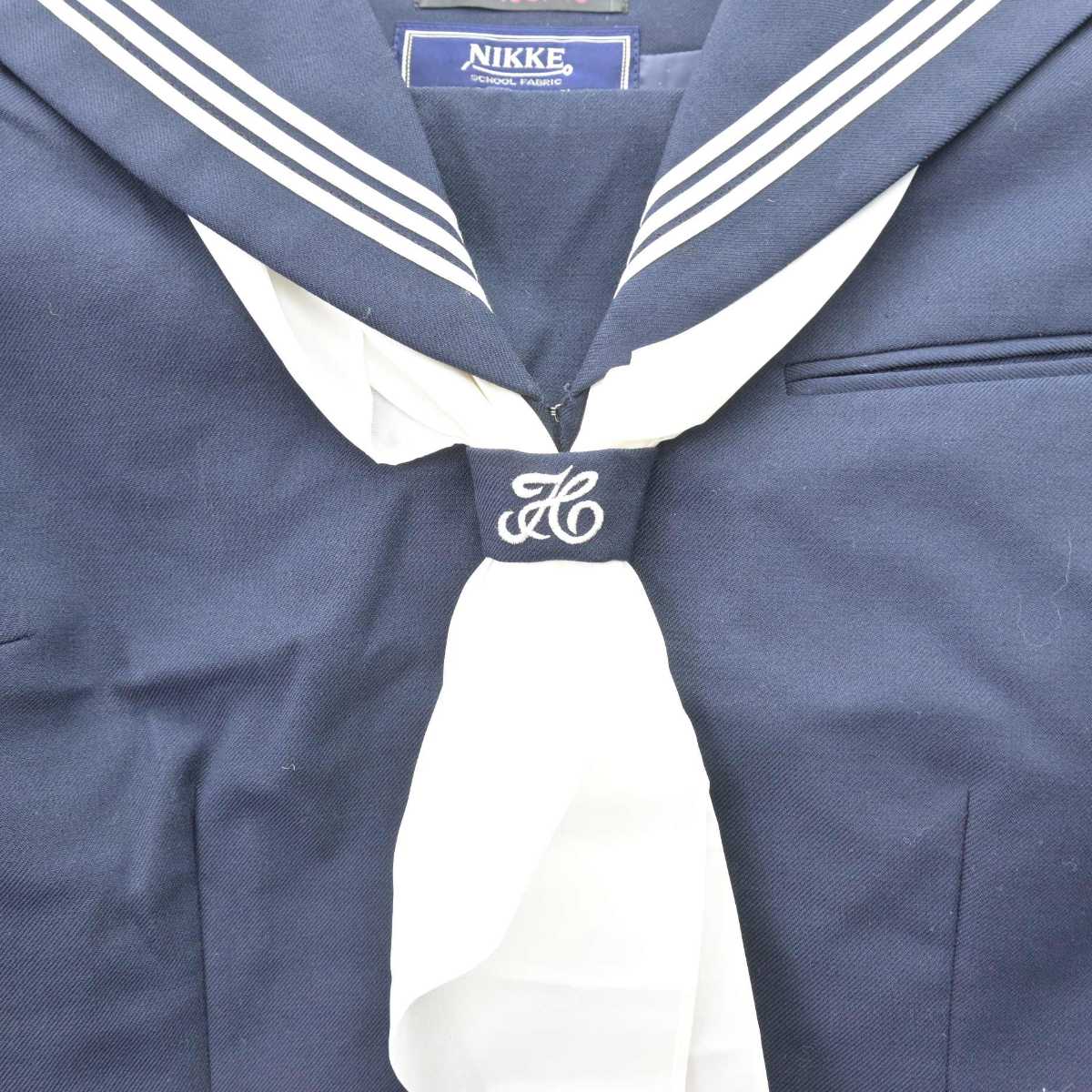 【中古】神奈川県 成瀬中学校 女子制服 3点 (セーラー服・スカート) sf066713