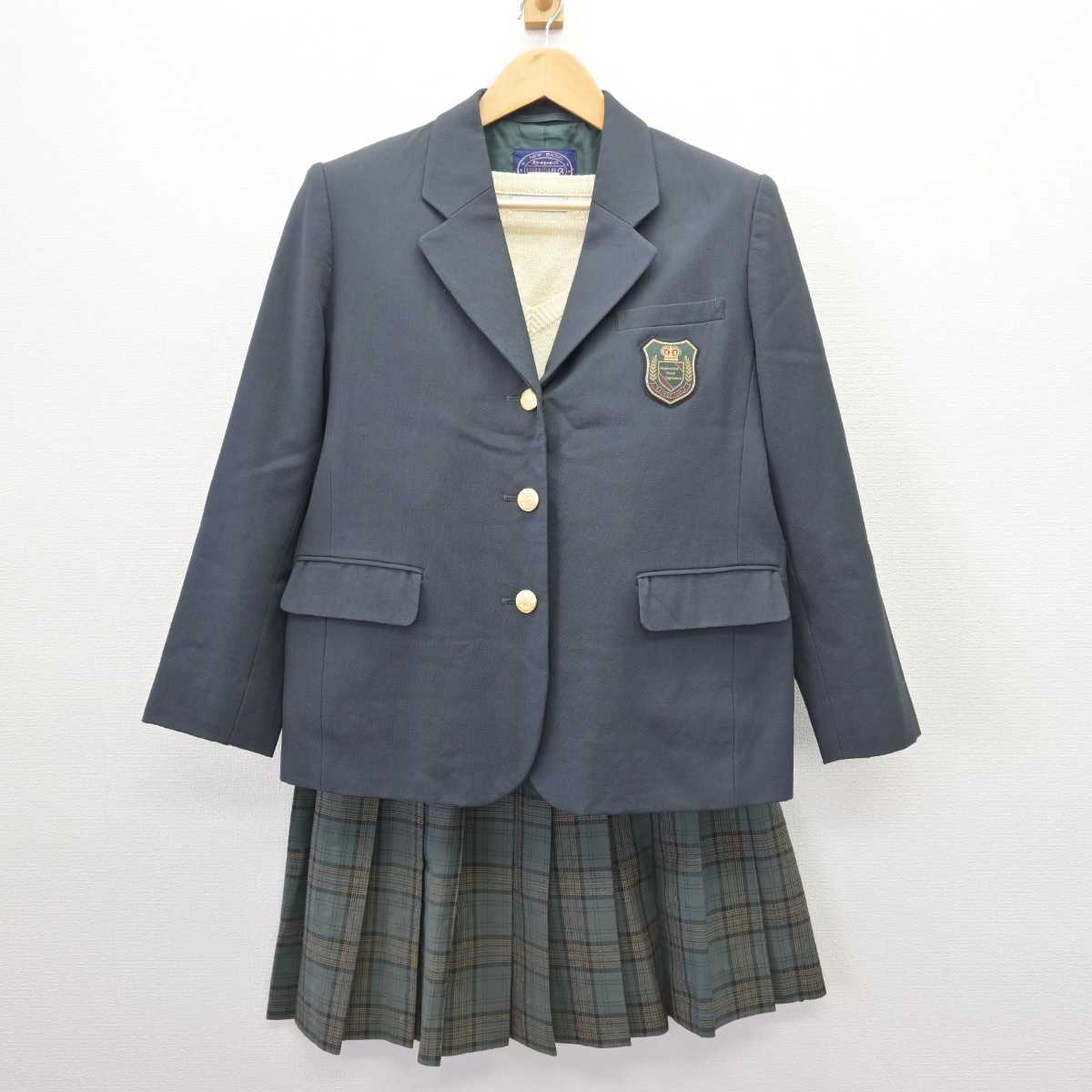 【中古】千葉県 流山中央高等学校 女子制服 3点 (ブレザー・ニット・スカート) sf066718