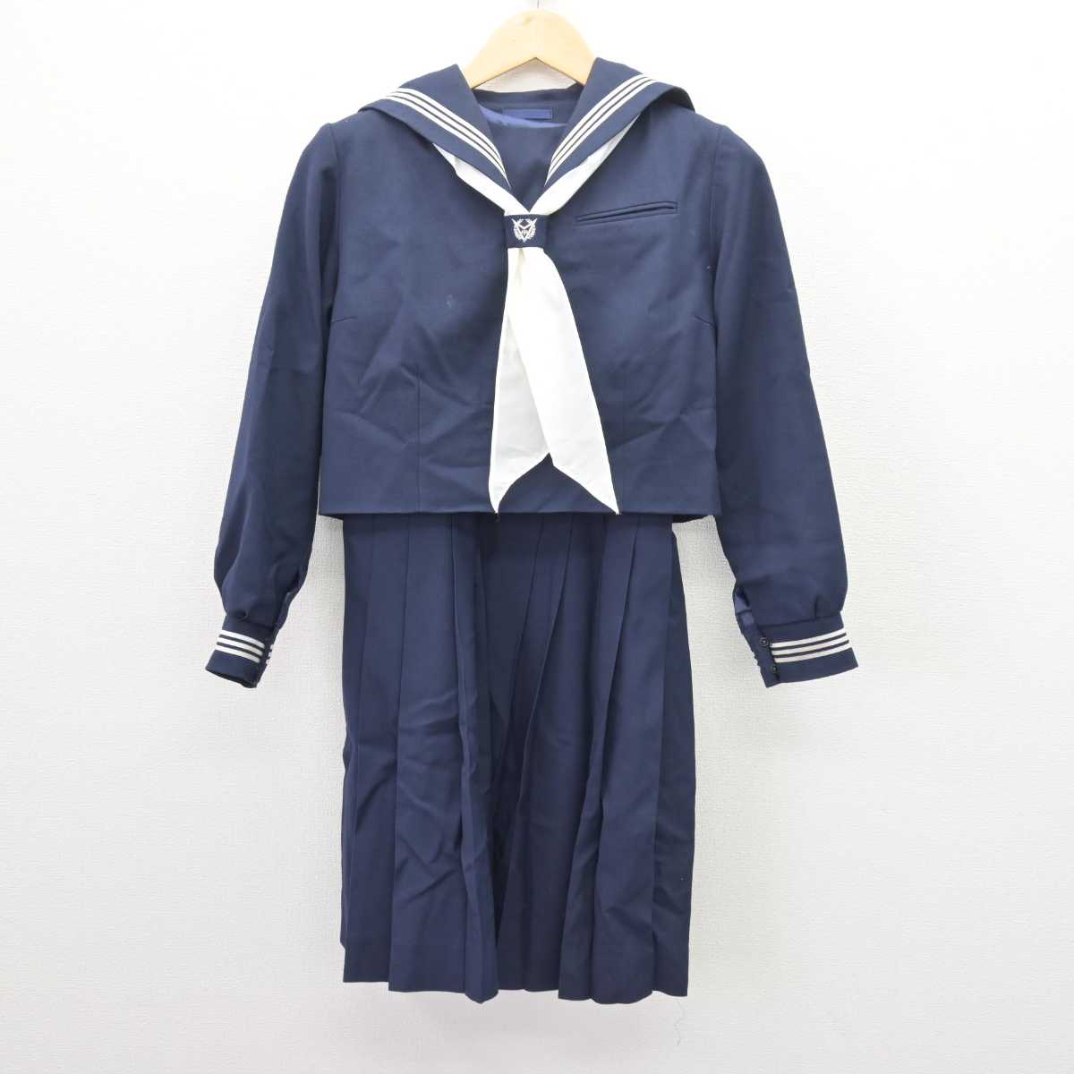 【中古】埼玉県 三郷市立南中学校 女子制服 3点 (セーラー服・ジャンパースカート) sf066751