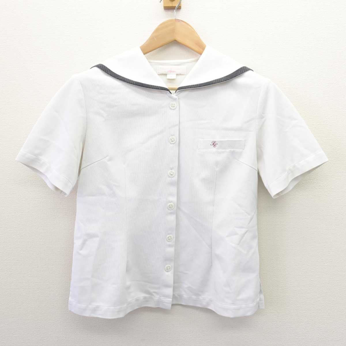 【中古】富山県 高岡商業高等学校 女子制服 2点 (ニットベスト・ブラウス) sf066764