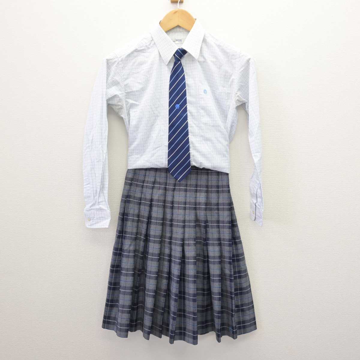 【中古】岡山県 邑久高等学校 女子制服 4点 (ブレザー・シャツ・スカート) sf066845