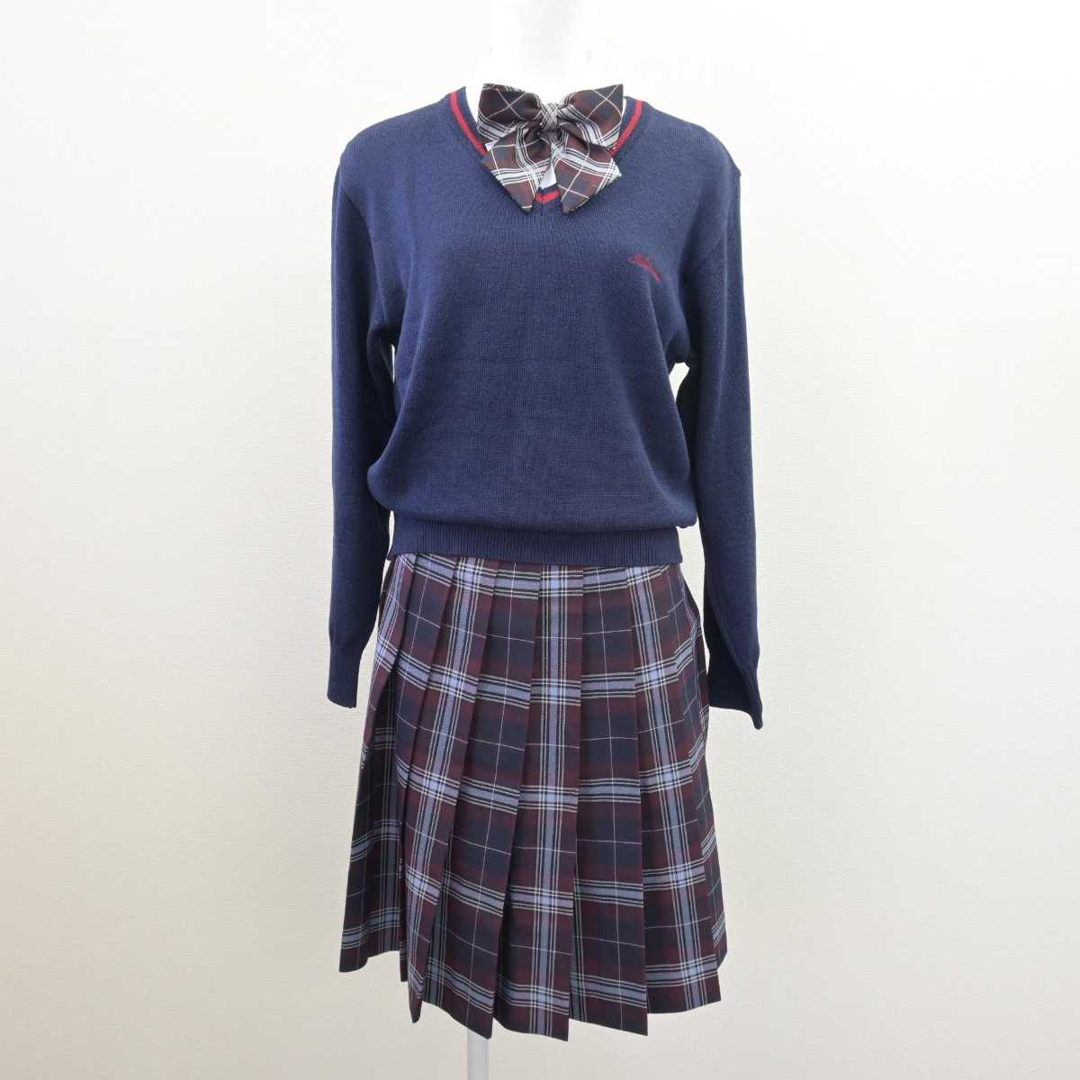 中古】愛知県 名古屋経済大学市邨高等学校 女子制服 5点 (ブレザー・ニット・シャツ・スカート) sf066855 | 中古制服通販パレイド