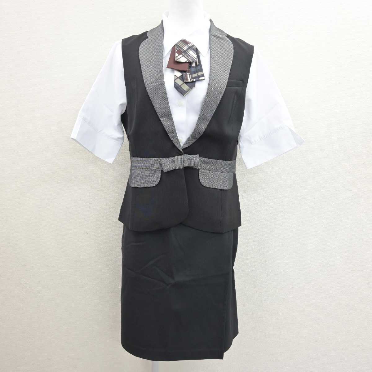 【中古】 洋菓子店 女子制服 5点 (エプロン / サロン・ベスト・シャツ・スカート) sf066872