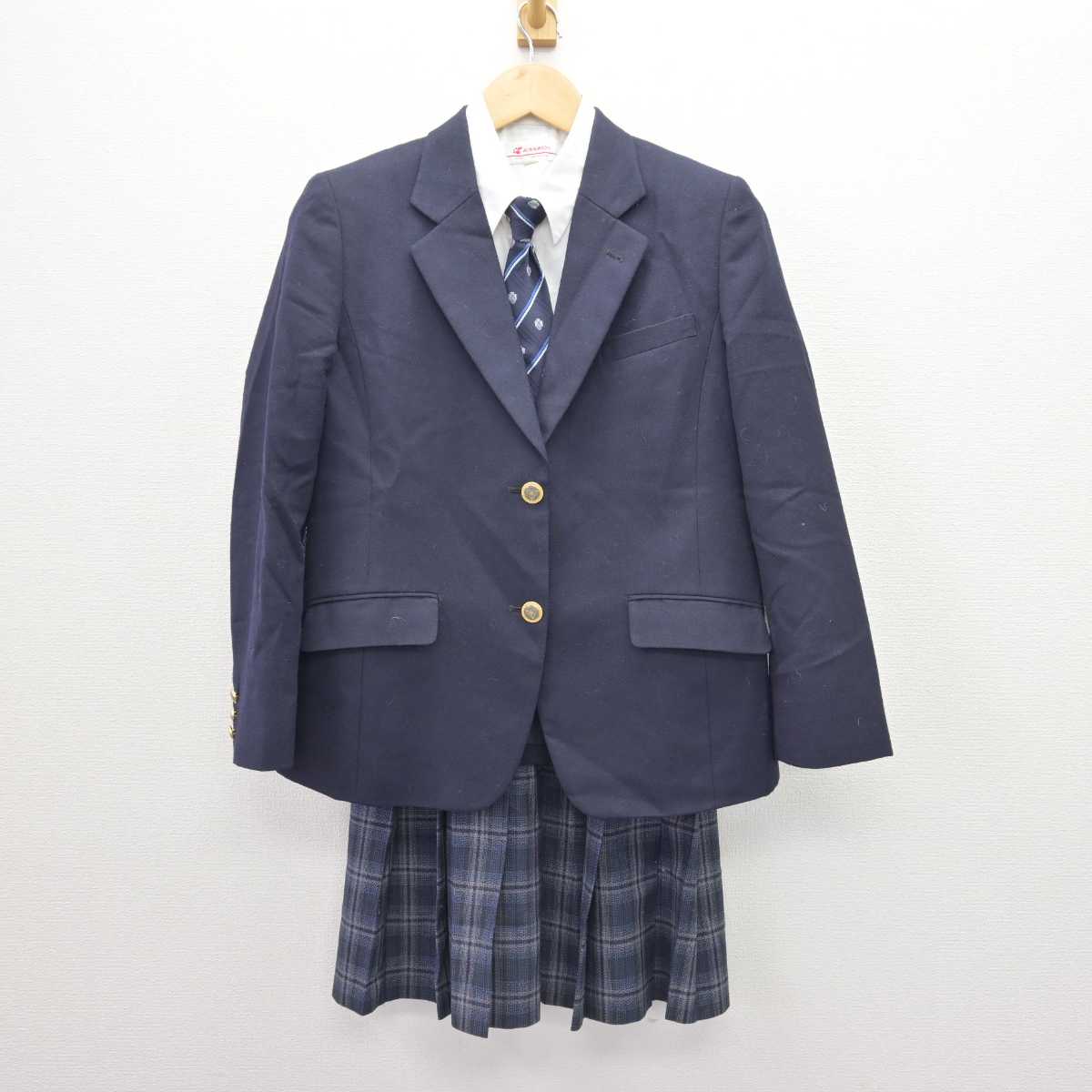 【中古】神奈川県 麻布大学附属高等学校 女子制服 6点 (ブレザー・シャツ・スカート) sf066913