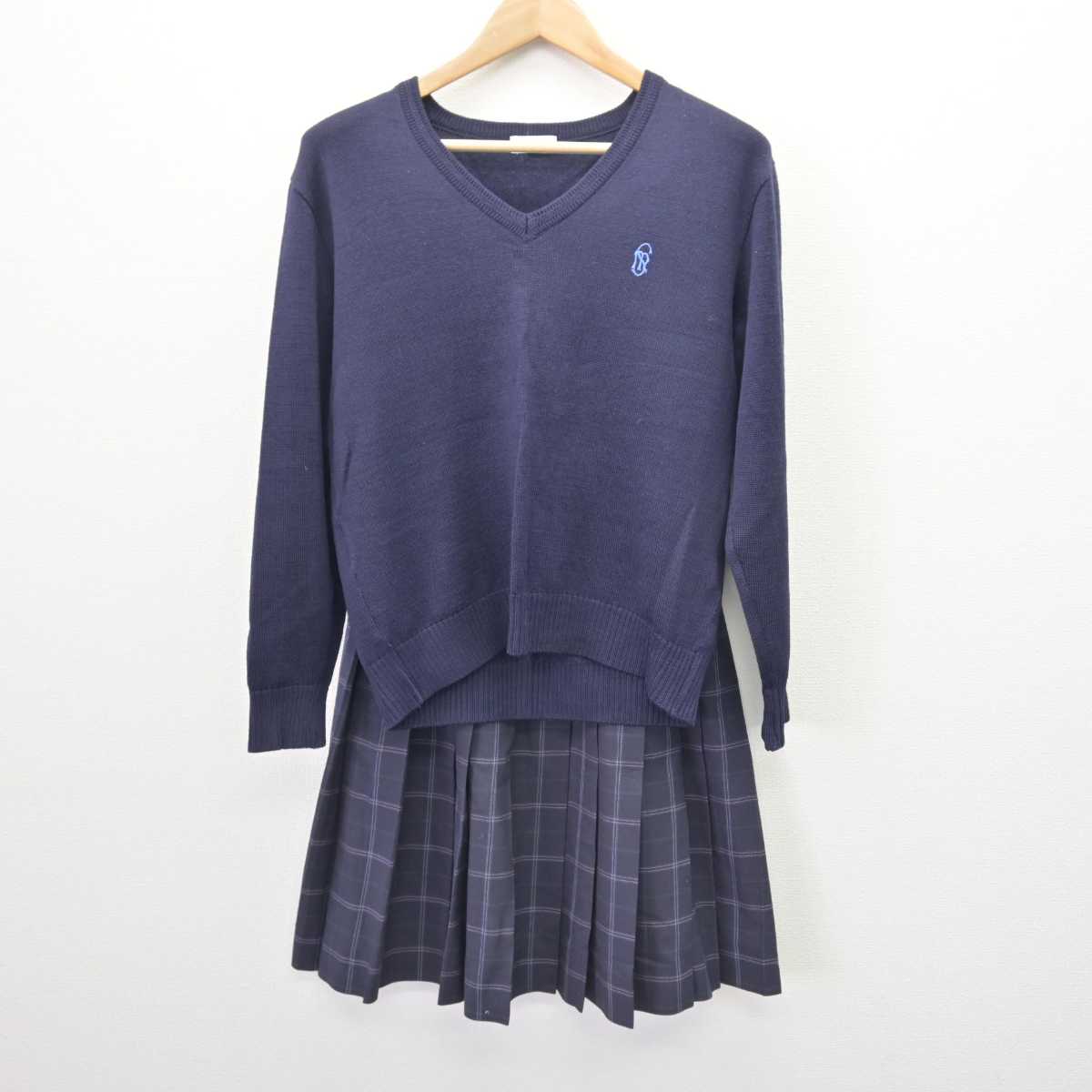 【中古】千葉県 秀明八千代高等学校 女子制服 4点 (ブレザー・ニット・スカート) sf066943