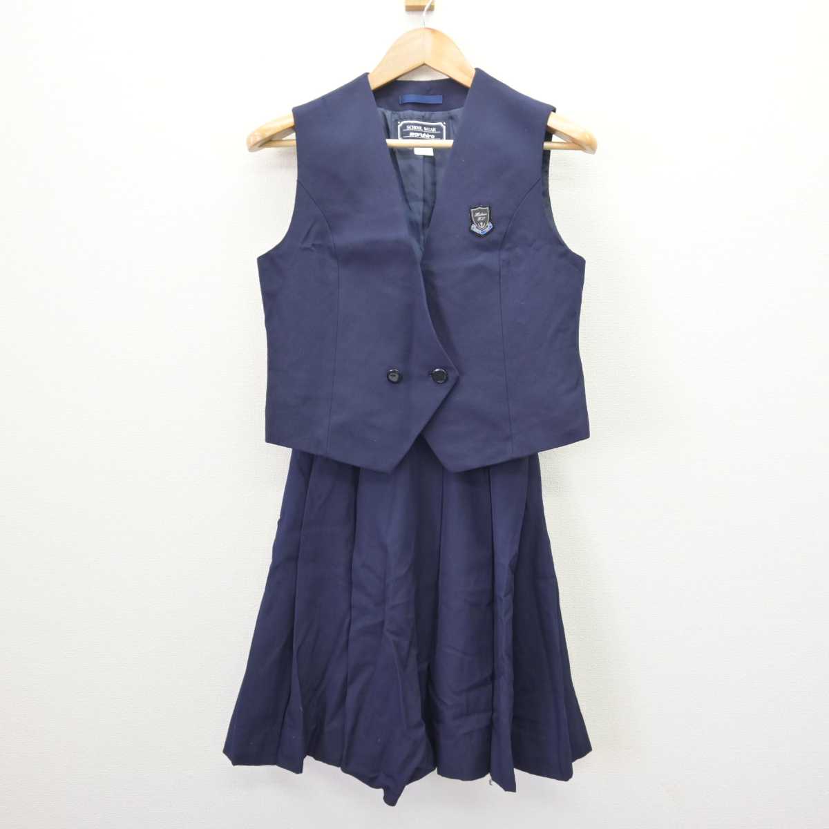 【中古】埼玉県 星野高等学校女子部 女子制服 5点 (ブレザー・ベスト・スカート) sf066950