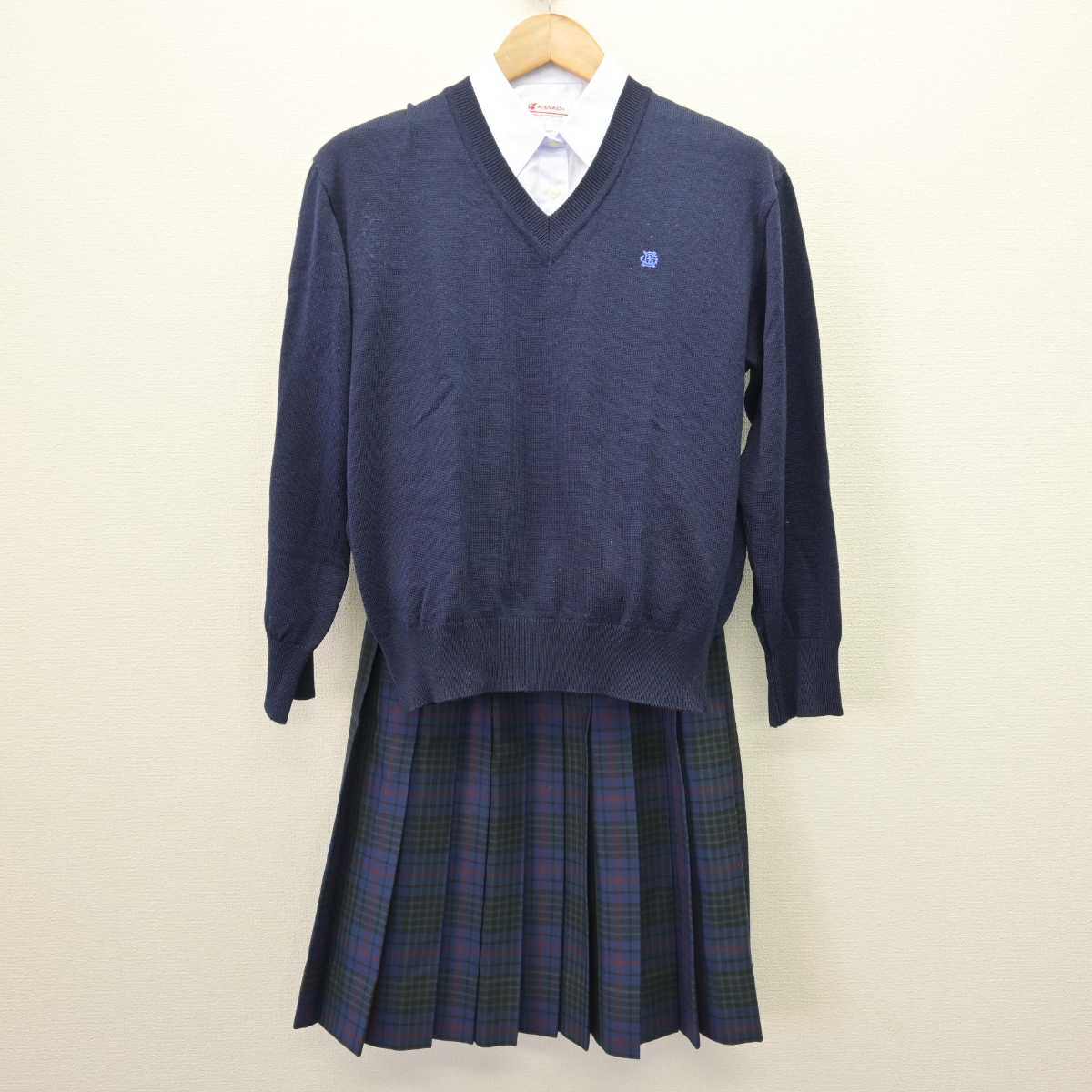 【中古】東京都 江戸川女子高等学校 女子制服 4点 (ブレザー・ニット・シャツ・スカート) sf066970