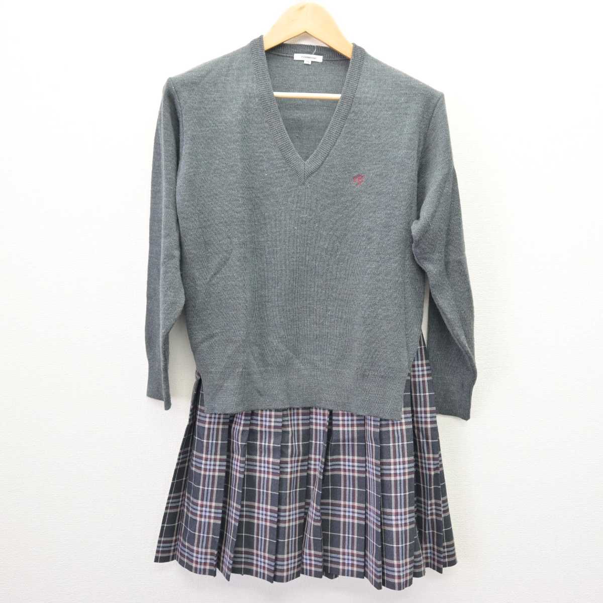 【中古】東京都 大原学園美空高等学校 女子制服 4点 (ブレザー・ニット・スカート) sf066983