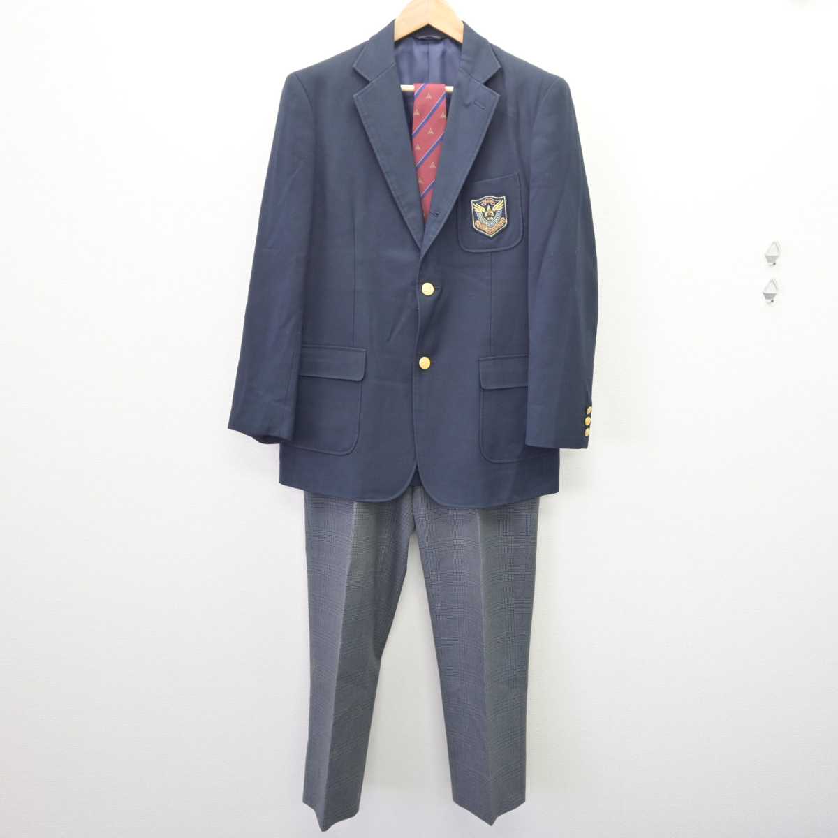 【中古】群馬県 前橋育英高等学校 男子制服 3点 (ブレザー・ズボン) sf066985