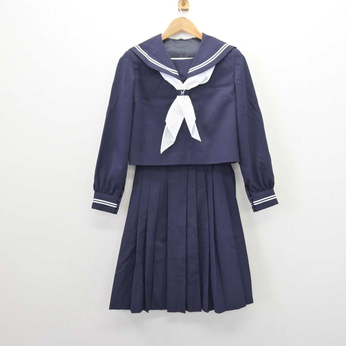 【中古】神奈川県 川崎市立長沢中学校 女子制服 3点 (セーラー服・スカート) sf067140