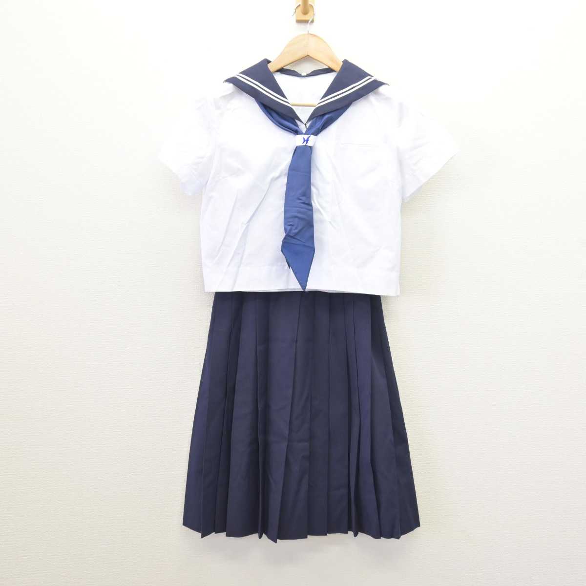 【中古】神奈川県 川崎市立長沢中学校 女子制服 3点 (セーラー服・スカート) sf067141