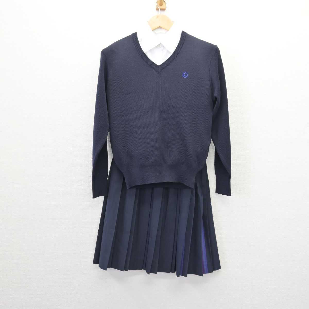 【中古】大阪府 堺リベラル中学・高等学校 女子制服 4点 (ブレザー・ニット・シャツ・スカート) sf067149