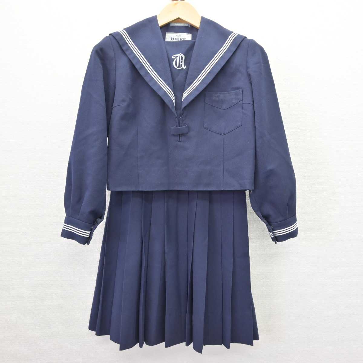 【中古】兵庫県 魚住中学校 女子制服 2点 (セーラー服・ジャンパースカート) sf067189