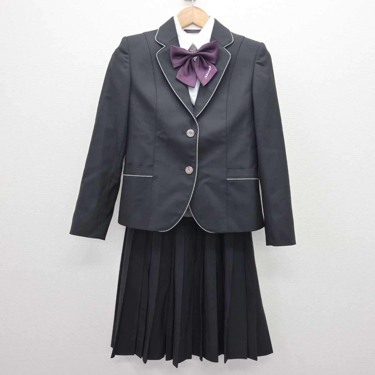 【中古】大阪府 四天王寺東高等学校 女子制服 5点 (ブレザー・ニット・シャツ・スカート) sf067340