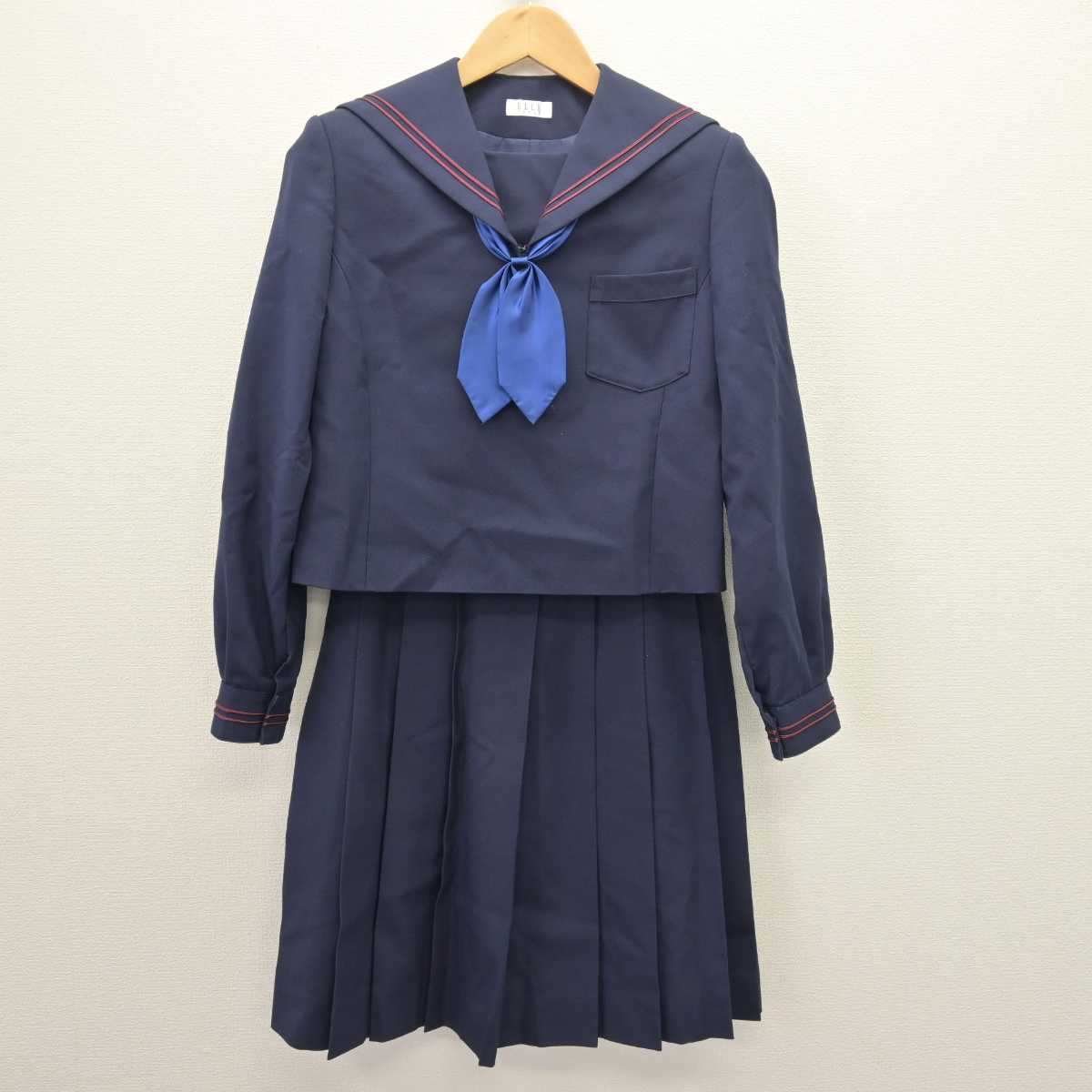 【中古】福島県 須賀川市立第二中学校 女子制服 3点 (セーラー服・スカート) sf067350