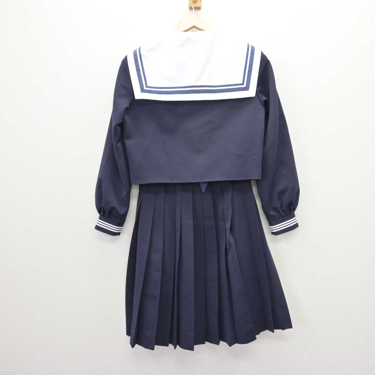 【中古】新潟県 春日中学校 女子制服 3点 (セーラー服・スカート) sf067375