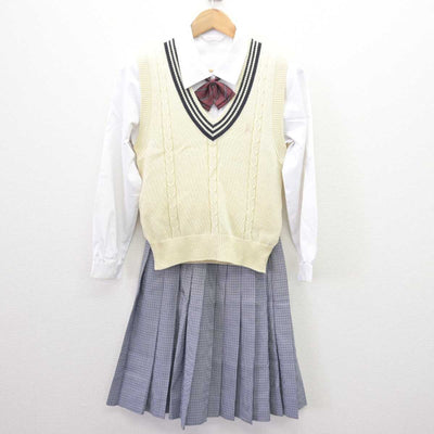 【中古】愛知県 古知野高等学校 女子制服 5点 (ブレザー・ニットベスト・シャツ・スカート) sf067420