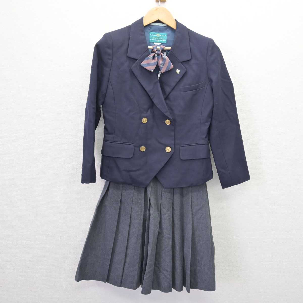 【中古】兵庫県 舞子中学校 女子制服 4点 (ブレザー・スカート) sf067426