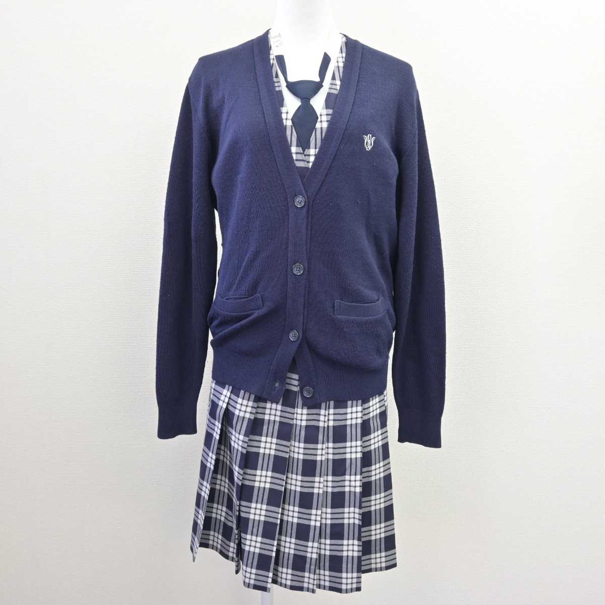 【中古】宮城県 聖和学園高等学校 女子制服 5点 (ブレザー・ニット・ベスト・スカート) sf067452