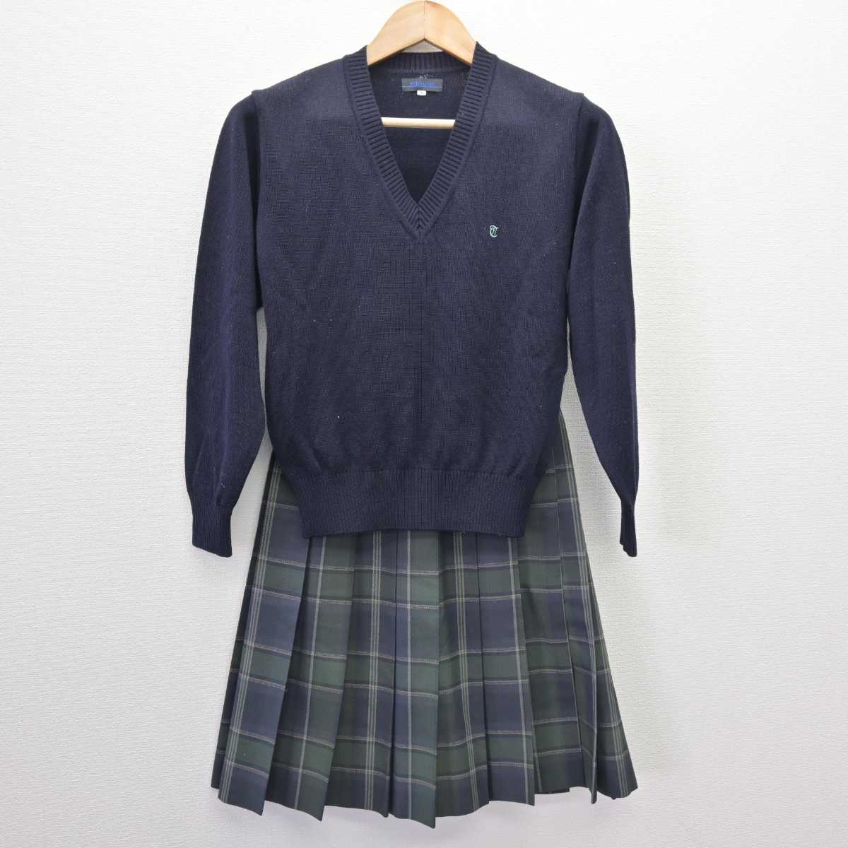 【中古】東京都 高松中学校 女子制服 4点 (ブレザー・ニット・スカート) sf067463