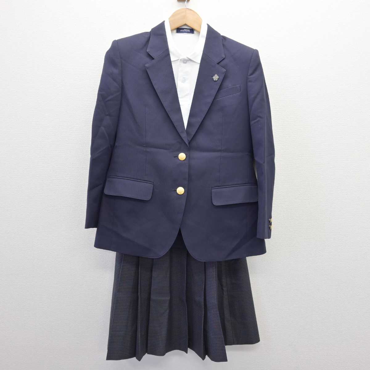 【中古】東京都 文花中学校 女子制服 4点 (ブレザー・シャツ・スカート) sf067479