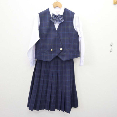 【中古】兵庫県 三木高等学校 女子制服 6点 (ブレザー・ベスト・シャツ・スカート) sf067500