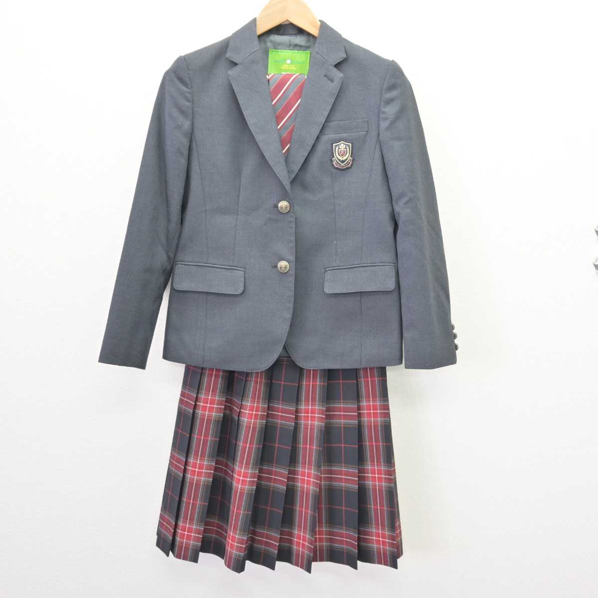 【中古】山梨県 塩山高等学校 女子制服 5点 (ブレザー・ニット・スカート) sf067508