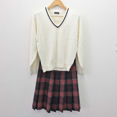 【中古】山梨県 塩山高等学校 女子制服 5点 (ブレザー・ニット・スカート) sf067508