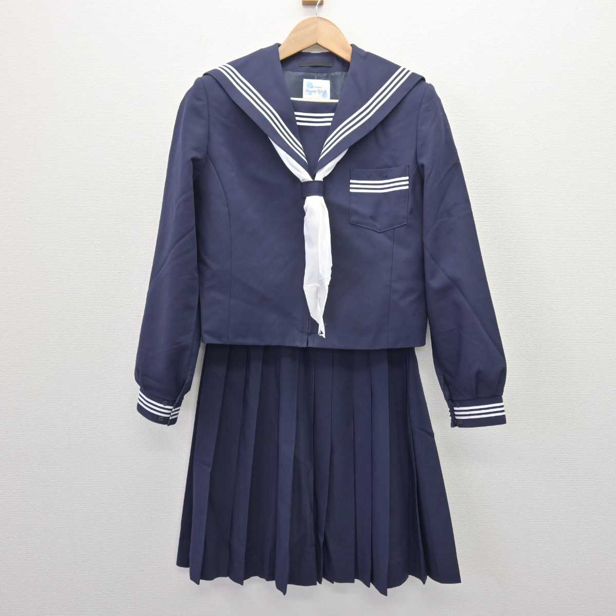 【中古】京都府 青葉中学校 女子制服 3点 (セーラー服・スカート) sf067601