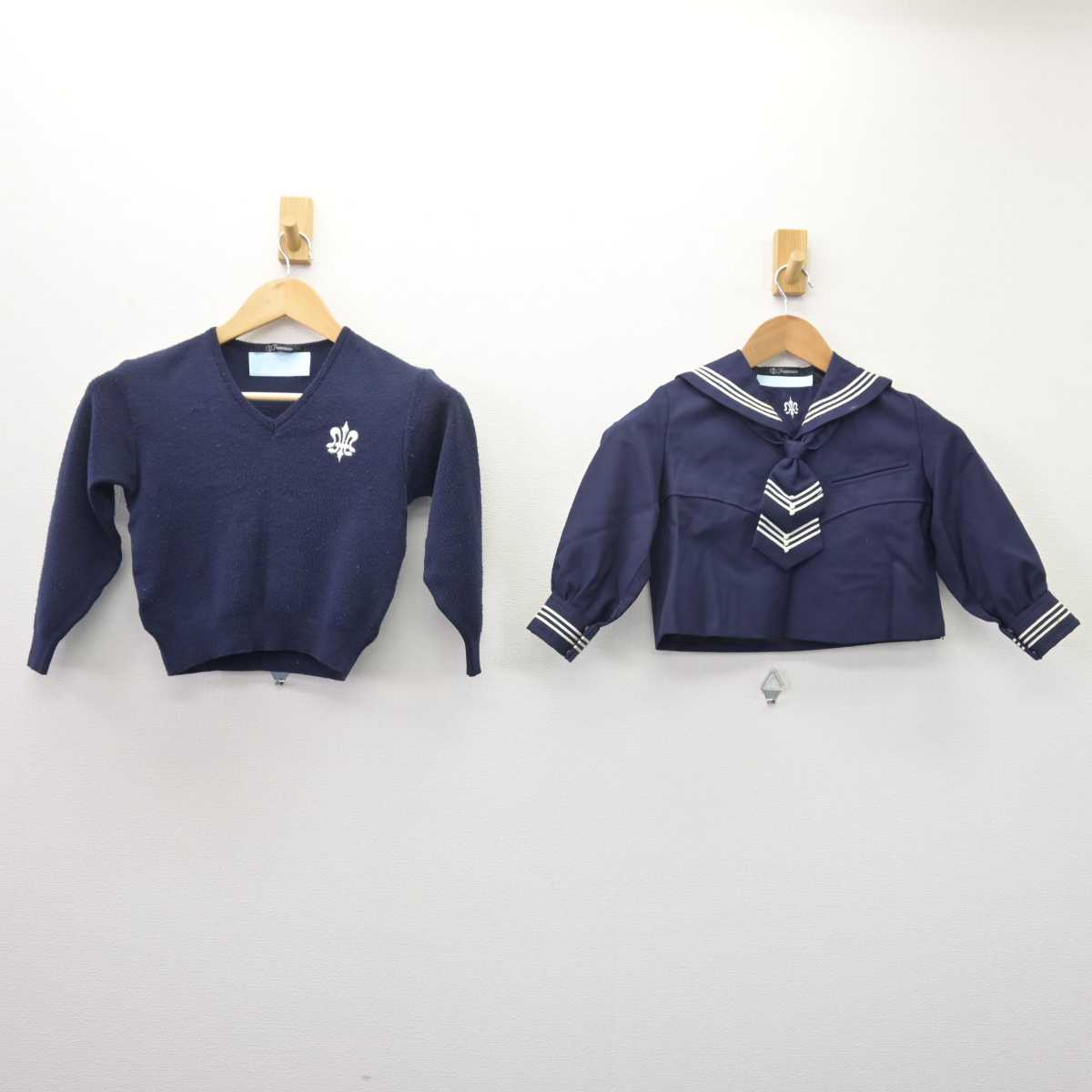 【中古】東京都 白百合学園小学校 女子制服 2点 (セーラー服・ニット) sf067639