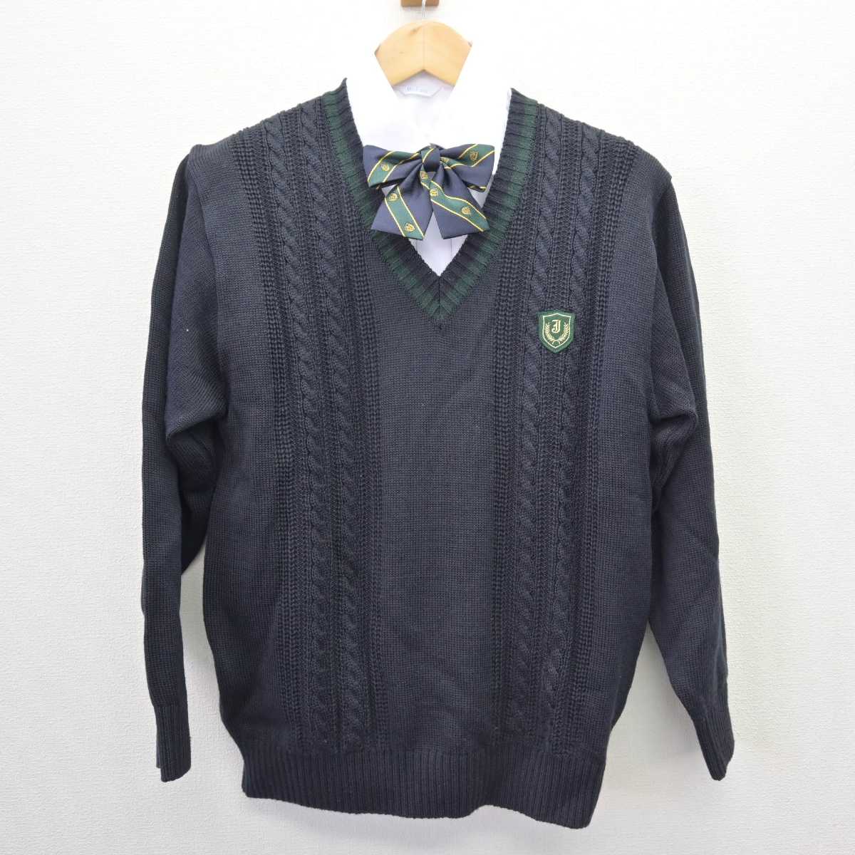 【中古】大阪府 常翔学園高等学校 女子制服 3点 (ニット・シャツ) sf067648