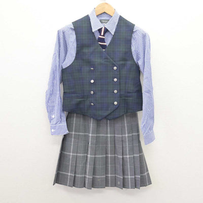 【中古】東京都 武蔵野大学中学校 女子制服 5点 (ブレザー・ベスト・シャツ・スカート) sf067690