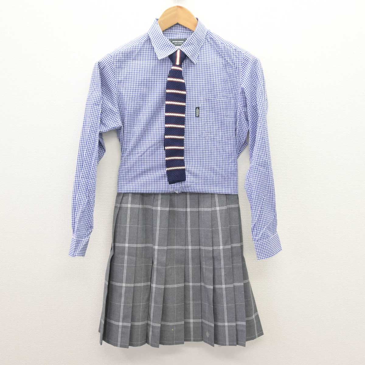 【中古】東京都 武蔵野大学中学校 女子制服 5点 (ブレザー・ベスト・シャツ・スカート) sf067690