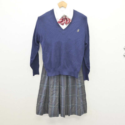 【中古】鹿児島県 鹿屋農業高等学校 女子制服 6点 (ブレザー・ニット・シャツ・スカート) sf067691