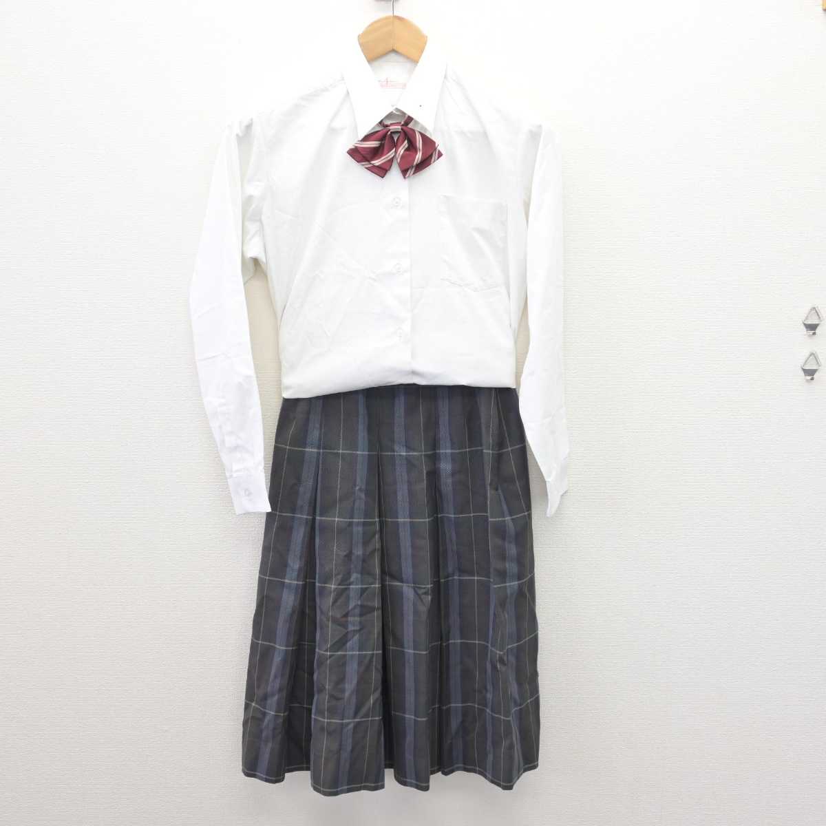 【中古】鹿児島県 鹿屋農業高等学校 女子制服 6点 (ブレザー・ニット・シャツ・スカート) sf067691