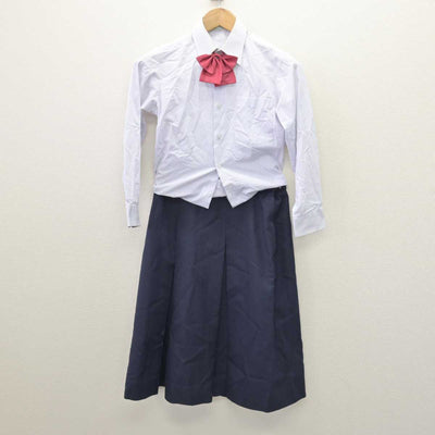 【中古】宮崎県 都城さくら聴覚支援学校 女子制服 4点 (ブレザー・シャツ・スカート) sf067694