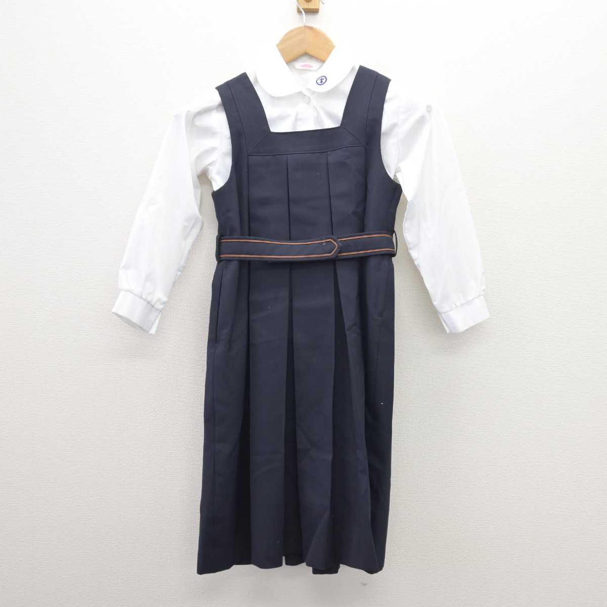 【中古】京都府 京都聖母学院小学校 女子制服 3点 (ブラウス・ジャンパースカート) sf067704