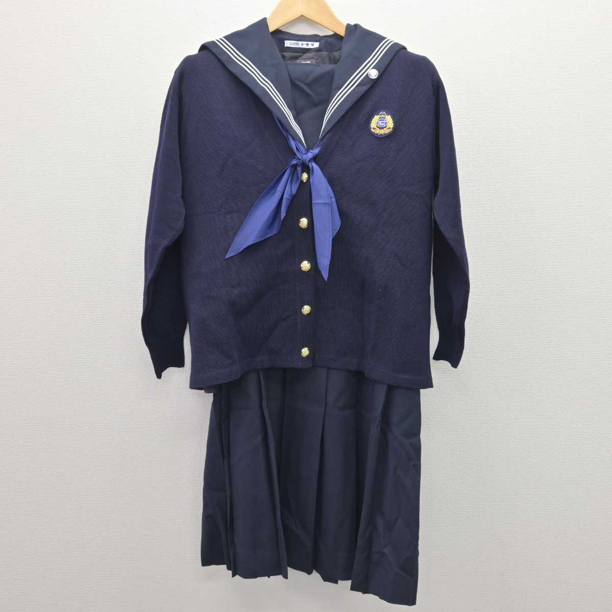 【中古】福岡県 折尾愛真高等学校 女子制服 5点 (ニット・セーラー服・ジャンパースカート) sf067710