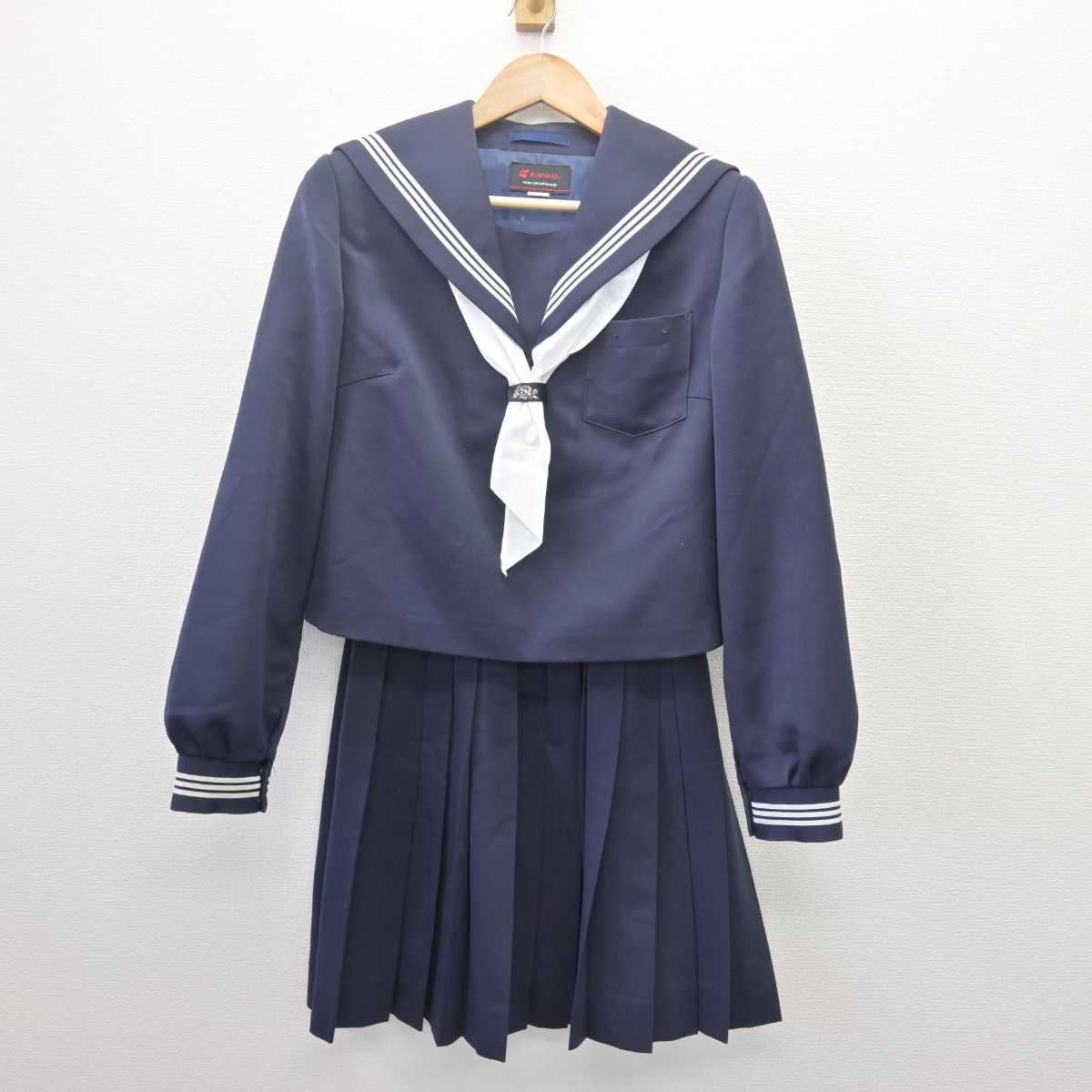 【中古】滋賀県 朝桜中学校 女子制服 3点 (セーラー服・スカート) sf067769