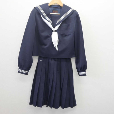 【中古】滋賀県 東近江市立朝桜中学校 女子制服 4点 (セーラー服・スカート・スカート) sf067770