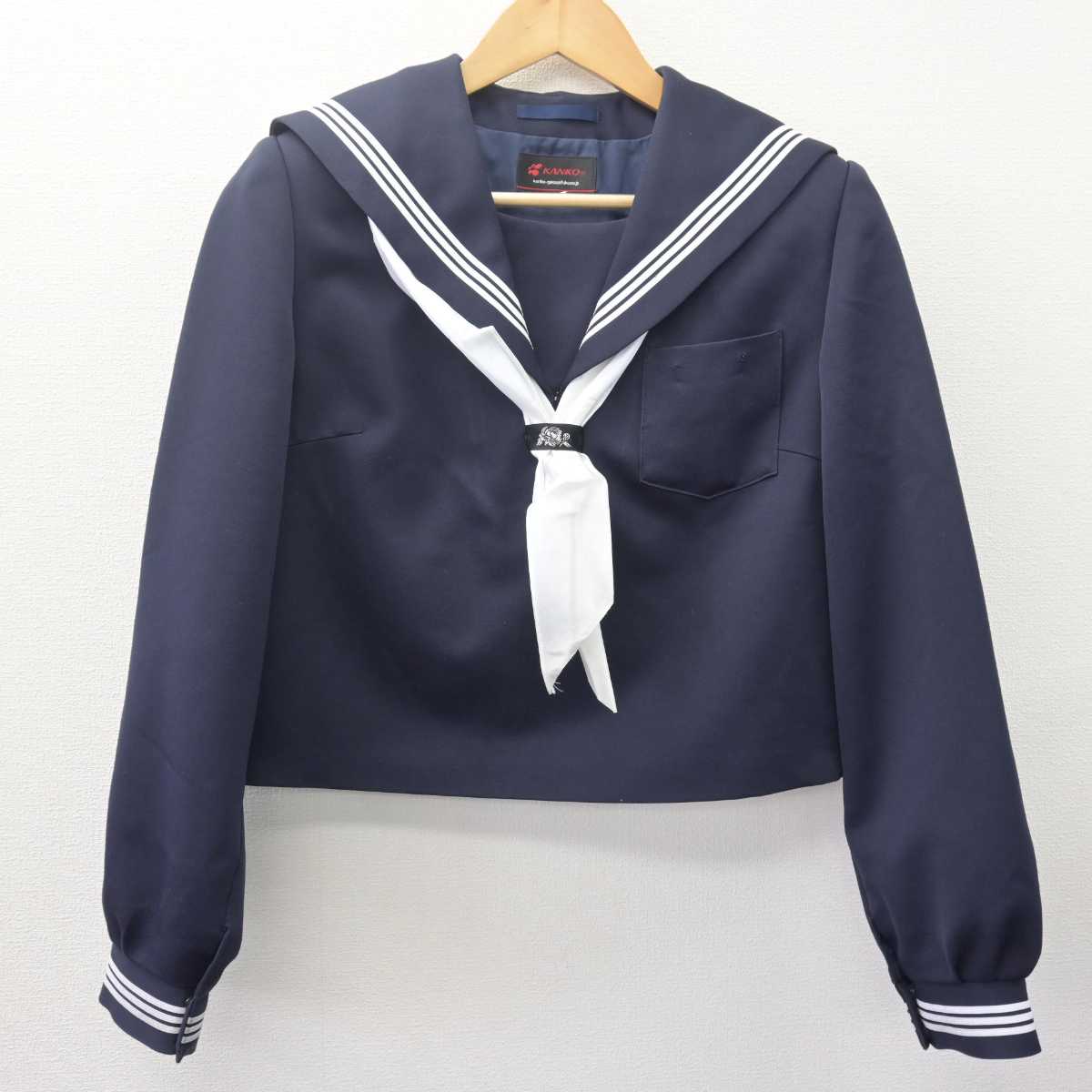 【中古】滋賀県 東近江市立朝桜中学校 女子制服 4点 (セーラー服・スカート・スカート) sf067770