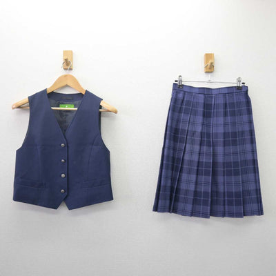 【中古】栃木県 白鴎大学足利高等学校 富田キャンパス 女子制服 2点 (ベスト・スカート) sf067811