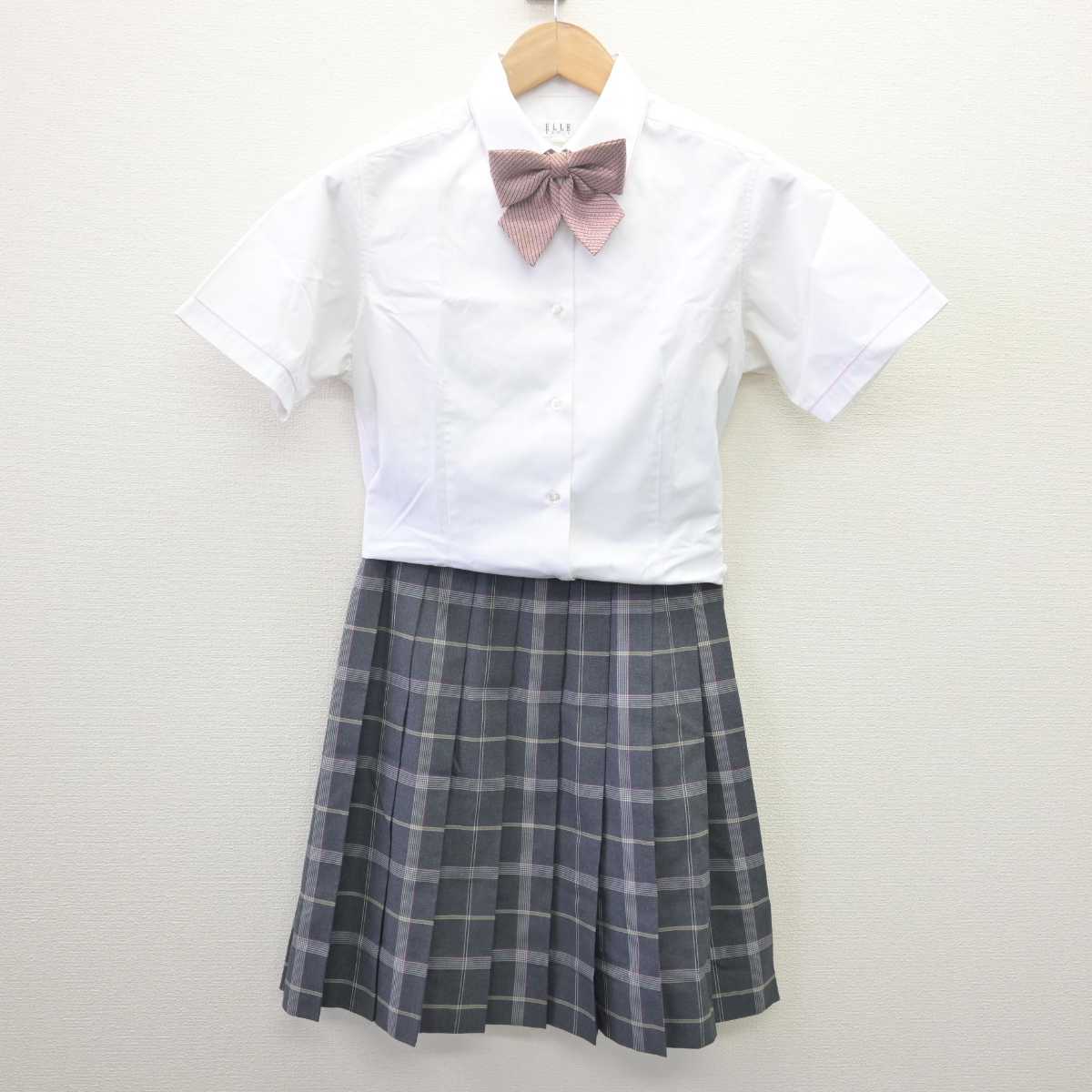 【中古】愛知県 至学館高等学校 女子制服 3点 (シャツ・スカート) sf067817