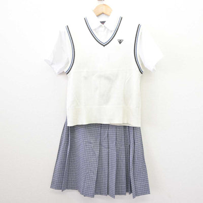 【中古】愛媛県 新田青雲中等教育学校/旧制服 女子制服 3点 (ニットベスト・ブラウス・スカート) sf067941