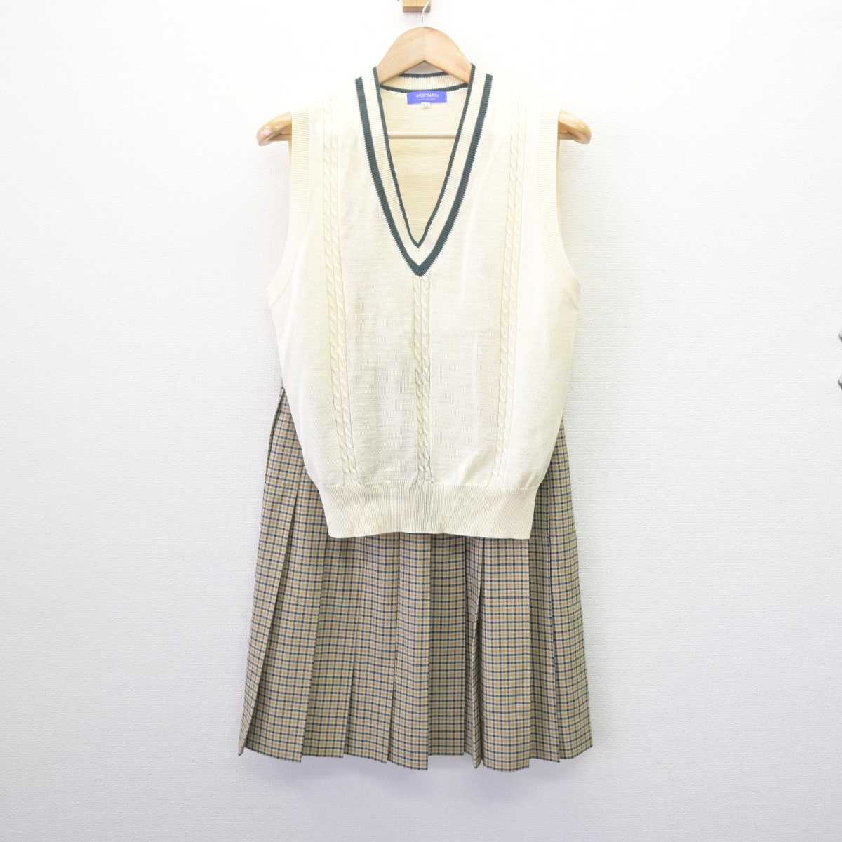 【中古】北海道 天塩高等学校/旧制服 女子制服 2点 (ニットベスト・スカート) sf067978