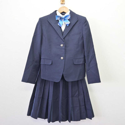 【中古】愛知県 豊橋西高等学校 女子制服 5点 (ブレザー・ベスト・シャツ・スカート) sf068008