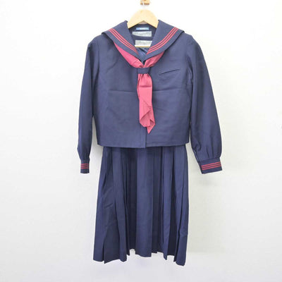 【中古】茨城県 笠間市立笠間中学校 女子制服 3点 (セーラー服・ジャンパースカート) sf068047